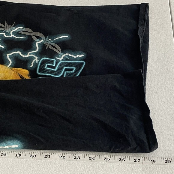 SILAS AMERICAN THUNDER Mens Black Short Sleeve T Shirt Size L Double Sided Bolts - Picture 9 of 9